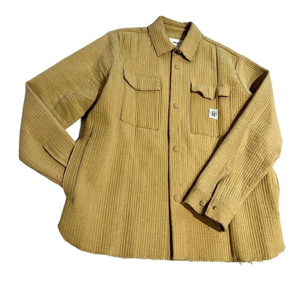 Nanushka Corduroy Button Up Shirt Jacket in Tan - Picture 1 of 8